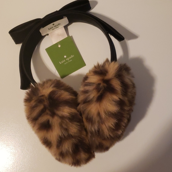 NWT Kate Spade Faux Fur Earmuff Leopard - Picture 6 of 7